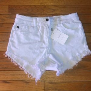 White jean shorts
